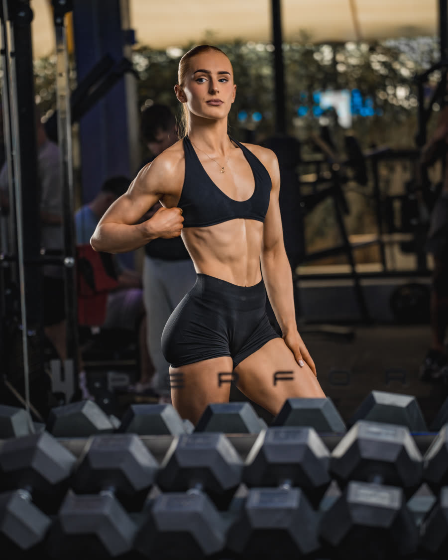 Calibre athlete at the Ibiza gym shoot