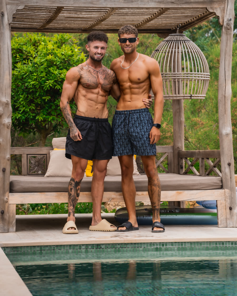 Team members poolside at the Calibre event